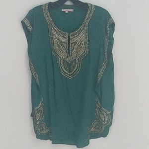 Dark Jade Green Silk top